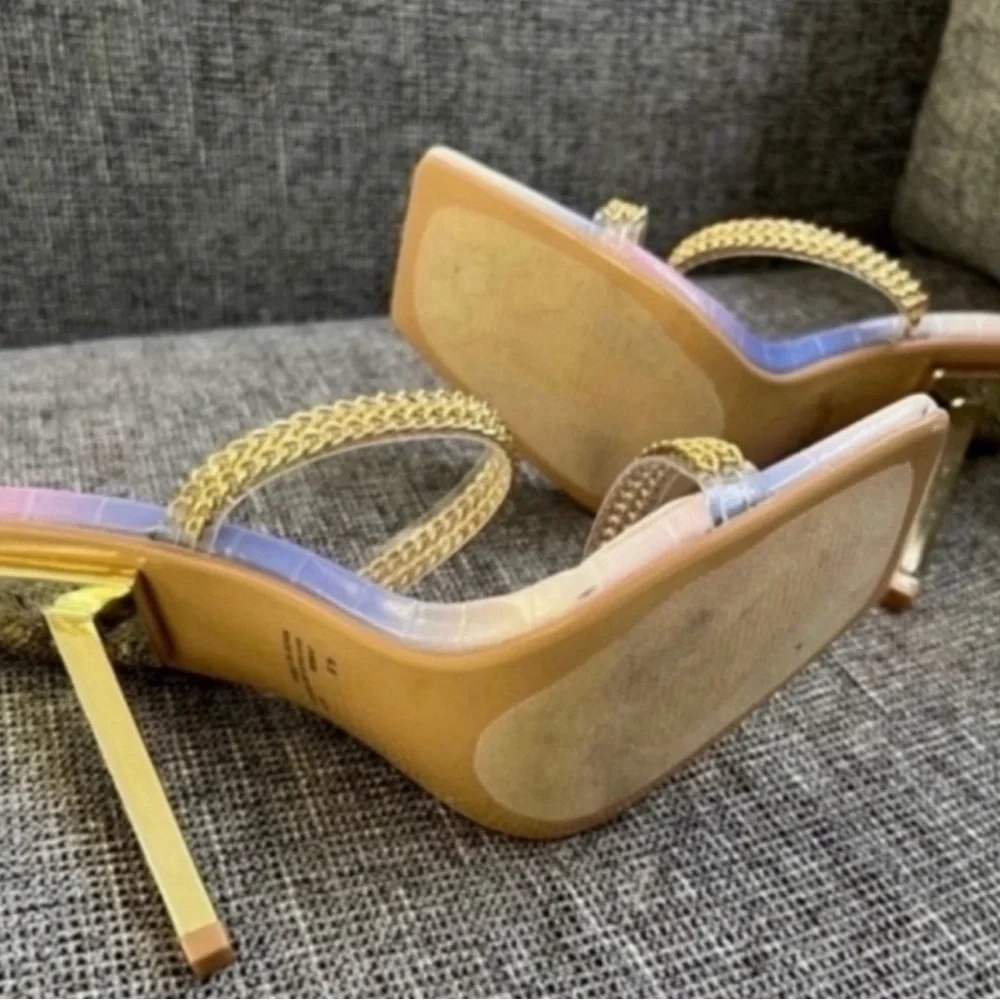 Cape Robbin Enya Ombré Chain Vegan Leather Heels 6.5